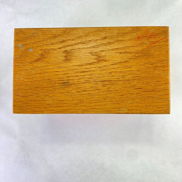 Vintage Hedges Hinged Box Joint Wood Recipe Box - Picture 5 of 13